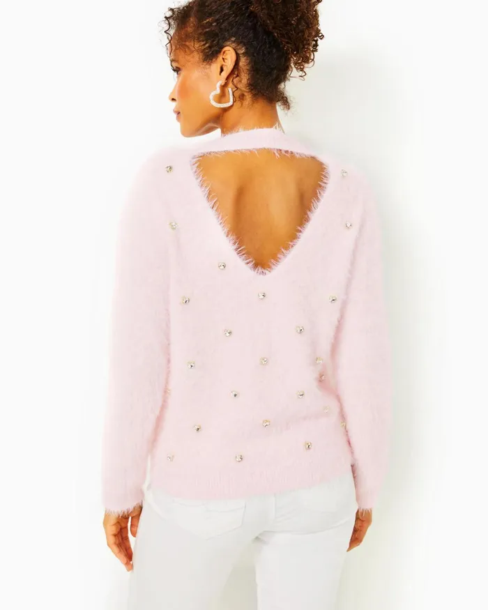 Lilly Pulitzer Ralley Sweater Peony Pink Women Tops