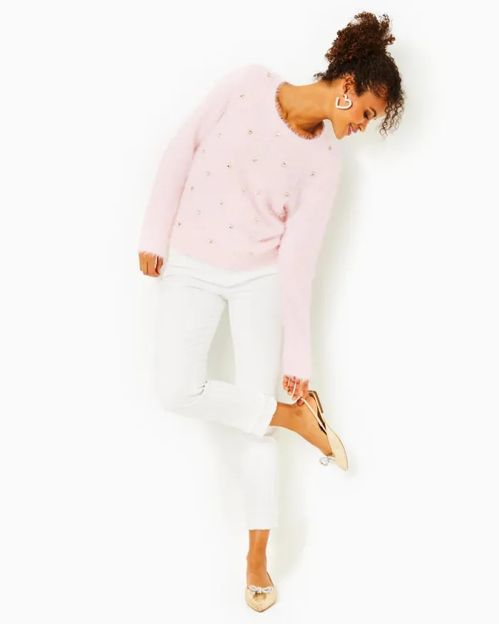 Lilly Pulitzer Ralley Sweater Peony Pink Women Tops