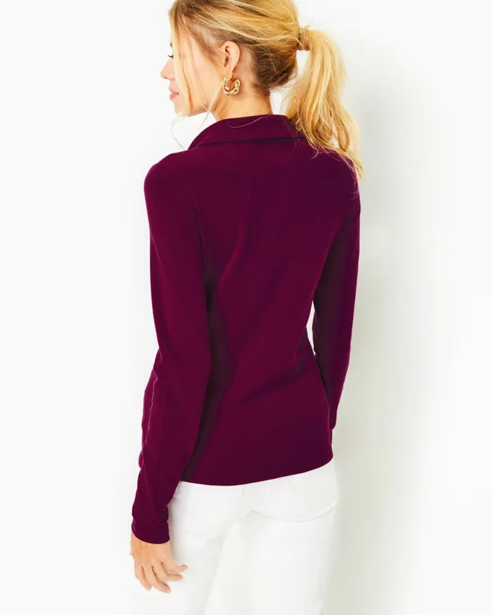 Lilly Pulitzer Reema Polo Top Amarena Cherry Women Tops