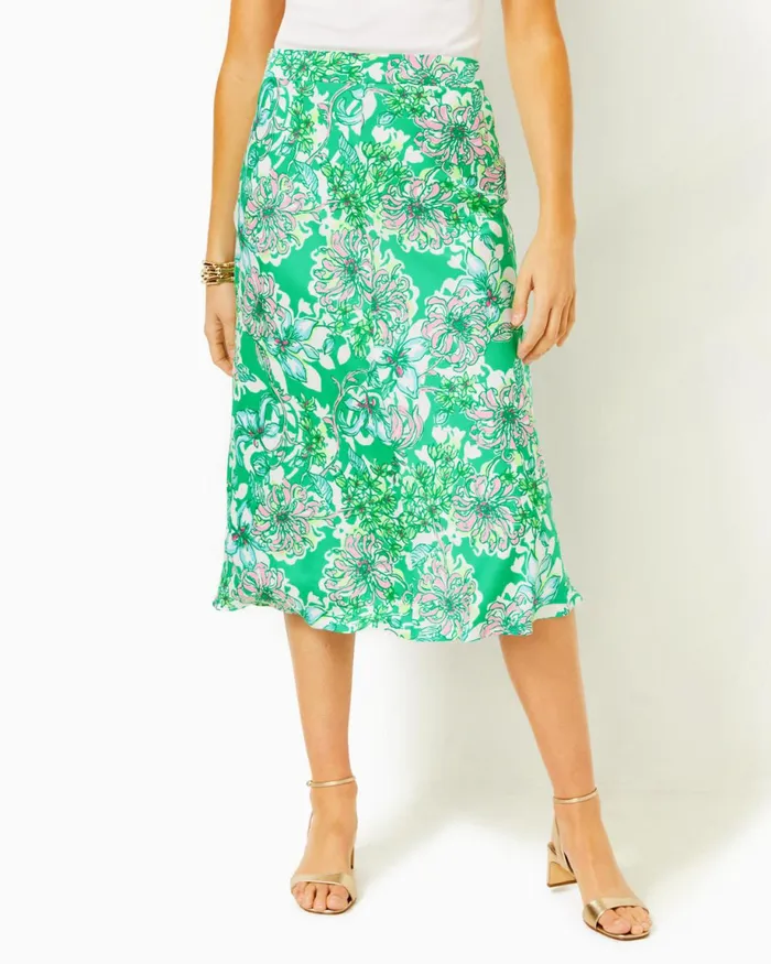 Lilly Pulitzer Rennox Midi Skirt Spearmint Blossom Views Women Bottoms