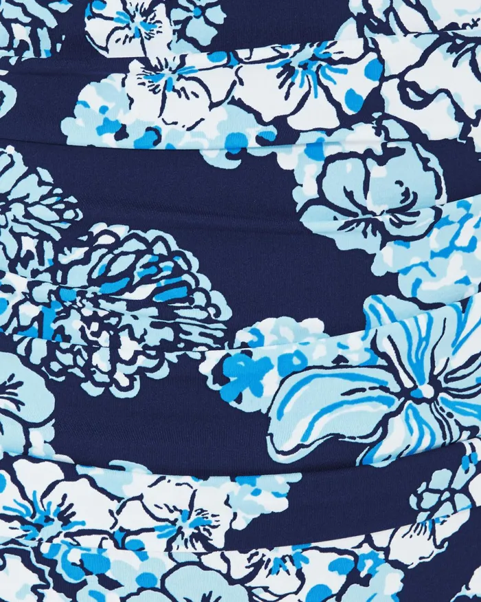 Lilly Pulitzer Rubyann OnePiece Swimsuit Low Tide Navy Bouquet All Day Swim Women Swimsuits