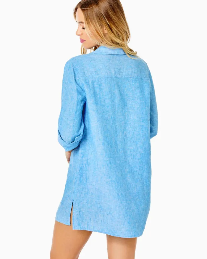 Lilly Pulitzer Sea View CoverUp Boca Blue X Resort White Women CoverUps