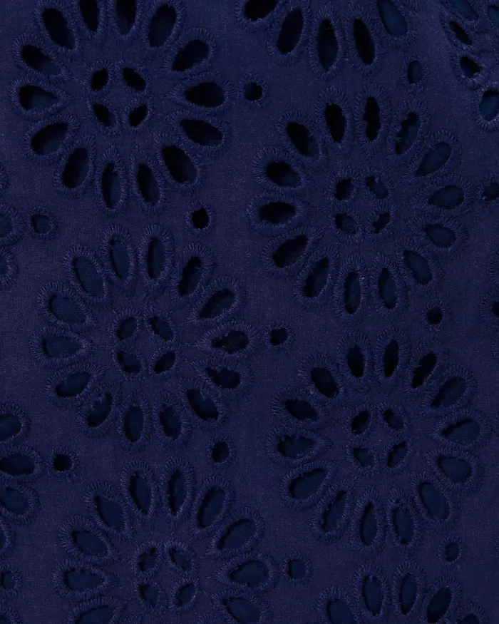 Lilly Pulitzer Shelli Eyelet Mini Dress True Navy Oversized Pinwheel Eyelet Women Sundresses