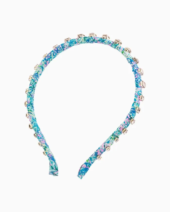 Lilly Pulitzer Skinny Embellished Headband Surf Blue Soleil It On Me Women Hats and Hair Lilly Pulitzer Skinny Embellished Headband Surf Blue Soleil It On Me Women Hats and Hair