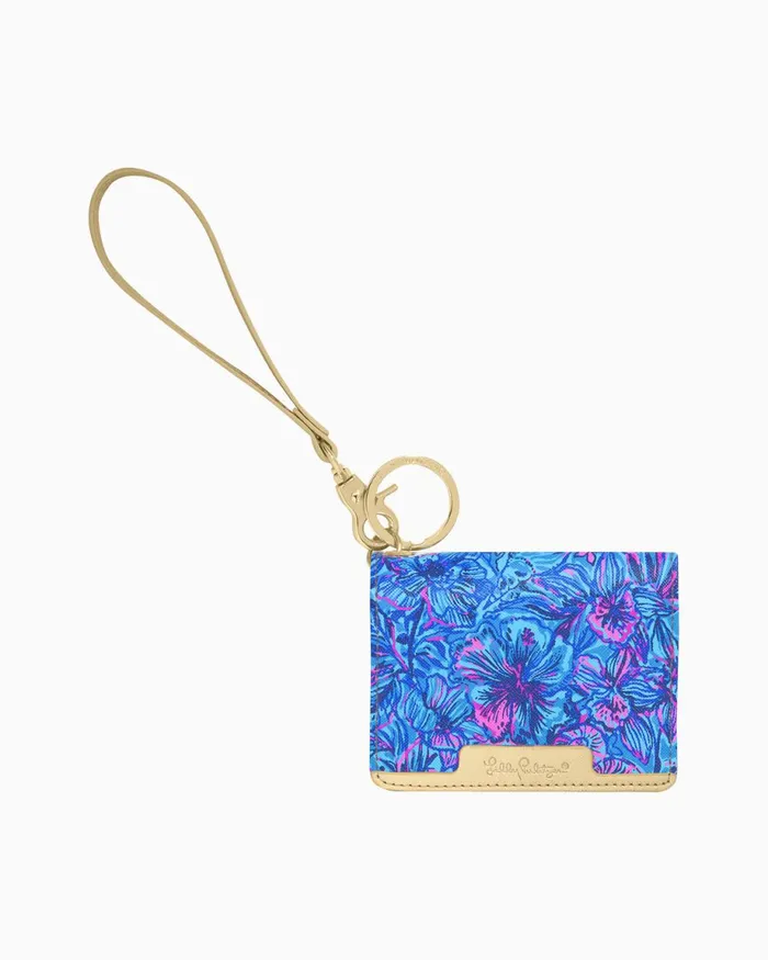 Lilly Pulitzer Snap Id Card Case Breakwater Blue Shells N Bells Women Bags