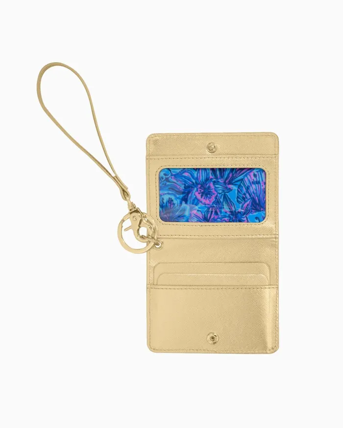 Lilly Pulitzer Snap Id Card Case Breakwater Blue Shells N Bells Women Bags