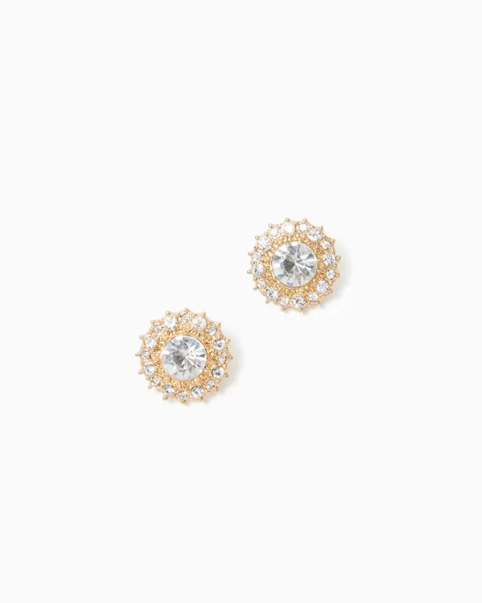 Lilly Pulitzer Swizzle Earrings Gold Metallic Women Jewelry