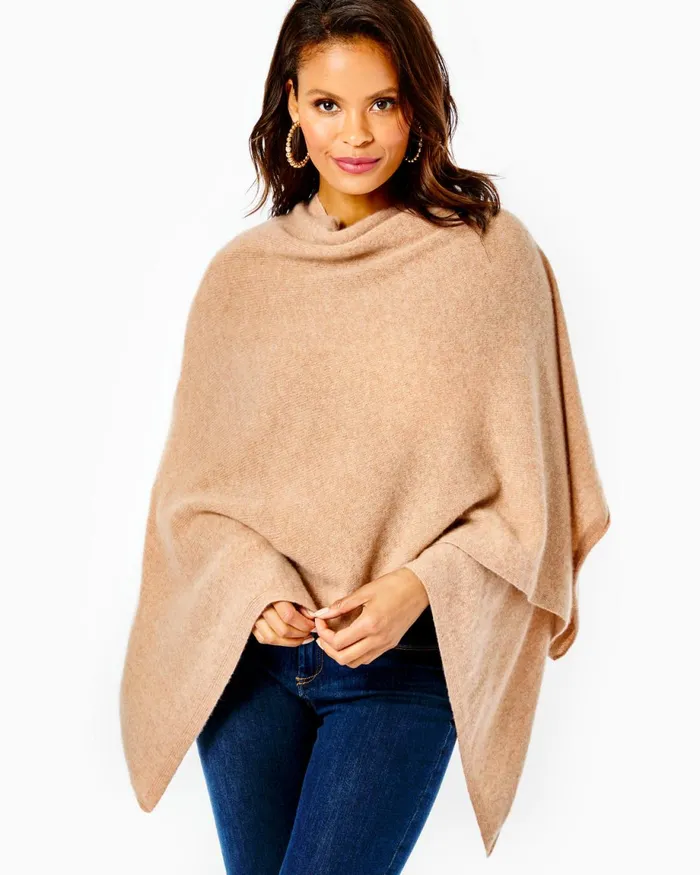 Lilly Pulitzer Terri Cashmere Wrap Heathered Tiki Hut Women Tops