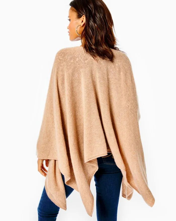 Lilly Pulitzer Terri Cashmere Wrap Heathered Tiki Hut Women Tops