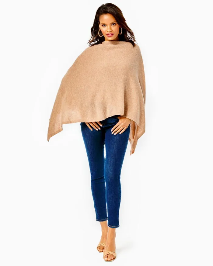Lilly Pulitzer Terri Cashmere Wrap Heathered Tiki Hut Women Tops