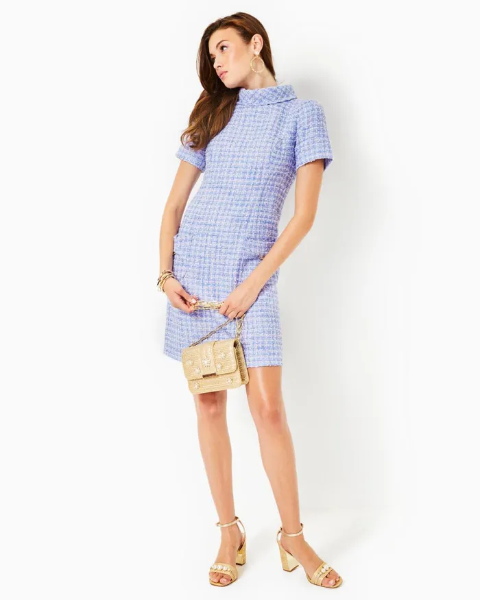 Lilly Pulitzer Tiessa Boucle Shift Dress Lark Lilac Swirl Boucle Women Shift Dresses