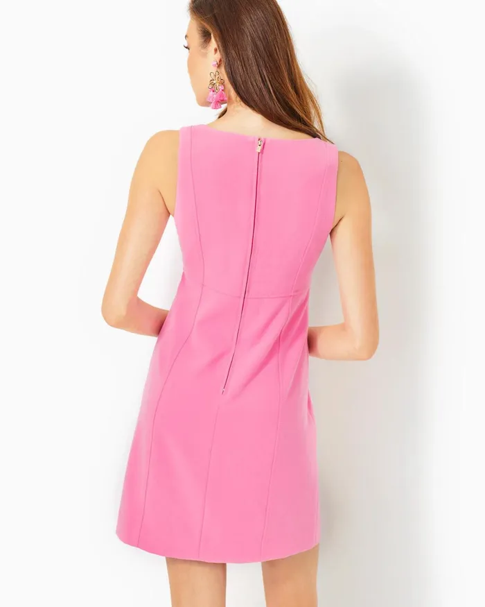Lilly Pulitzer Trini Viscose Shift Dress Confetti Pink Women Shift Dresses