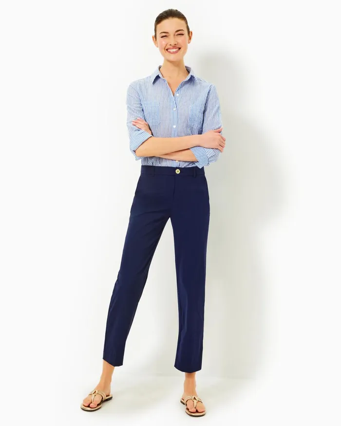 Lilly Pulitzer Upf 50 28034 Travel Trouser True Navy Women Bottoms