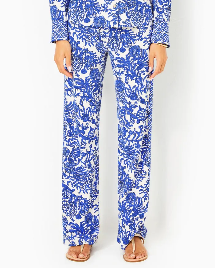 Lilly Pulitzer Upf 50 32034 Grenada Knit Pant Deeper Coconut Ride With Me Engineered Chillylilly Women Bottoms