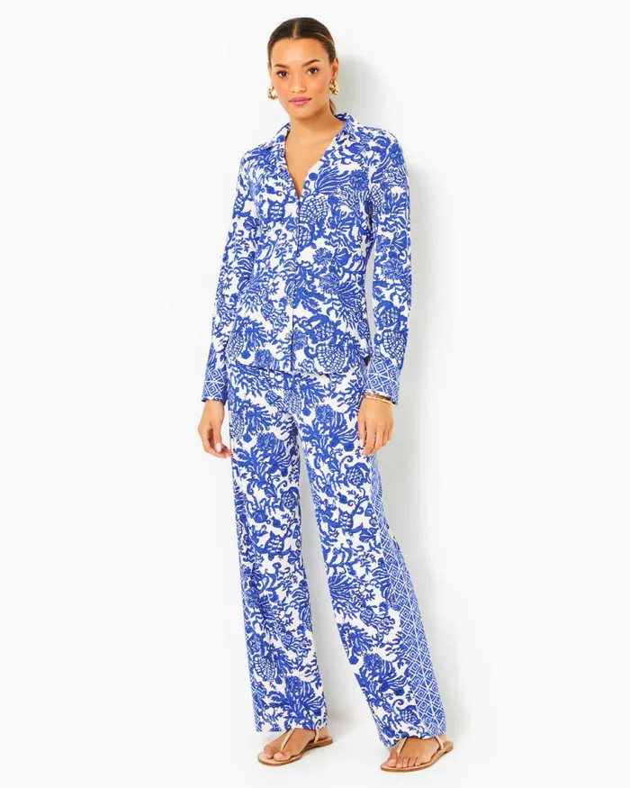 Lilly Pulitzer Upf 50 32034 Grenada Knit Pant Deeper Coconut Ride With Me Engineered Chillylilly Women Bottoms
