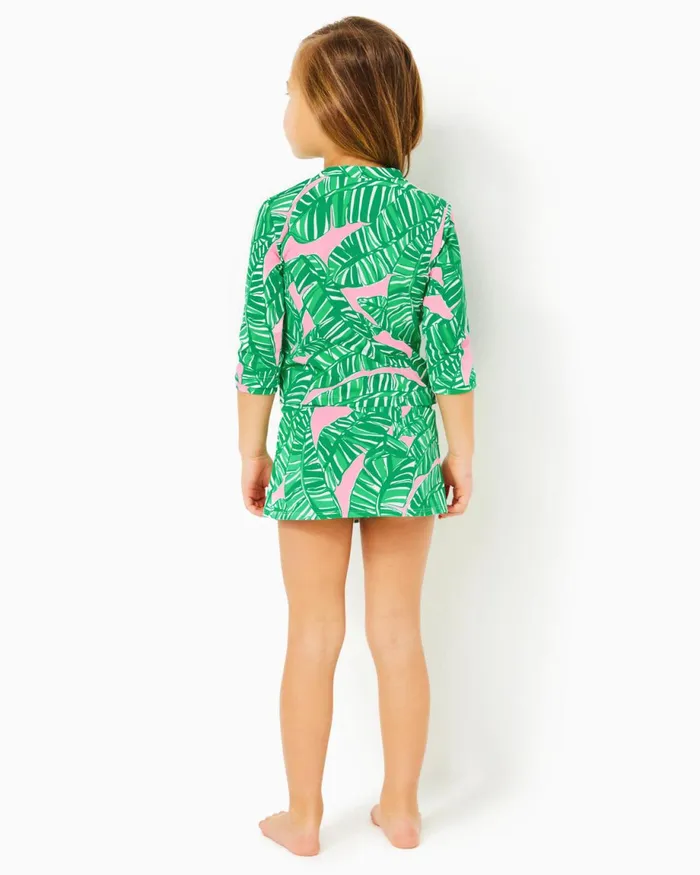 Lilly Pulitzer Upf 50 Girls Sharlene Rashguard Swim Set Conch Shell Pink Lets Go Bananas Girl Swim