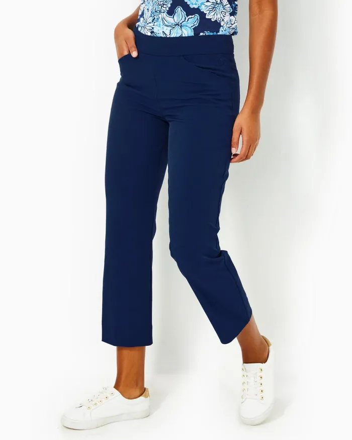 Lilly Pulitzer Upf 50 Luxletic 26034 Alston Crop Pant Low Tide Navy Women Bottoms
