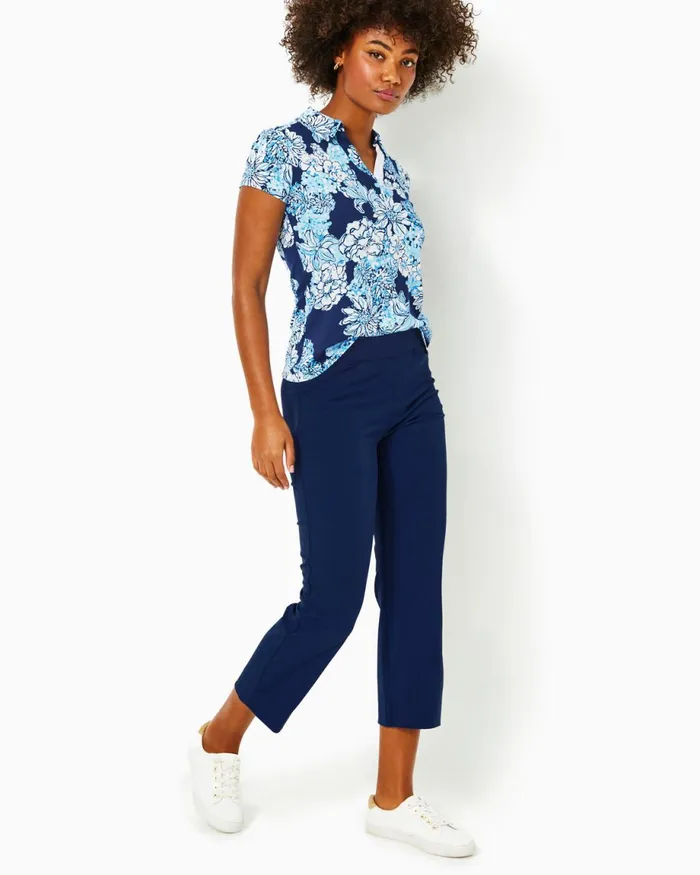 Lilly Pulitzer Upf 50 Luxletic 26034 Alston Crop Pant Low Tide Navy Women Bottoms