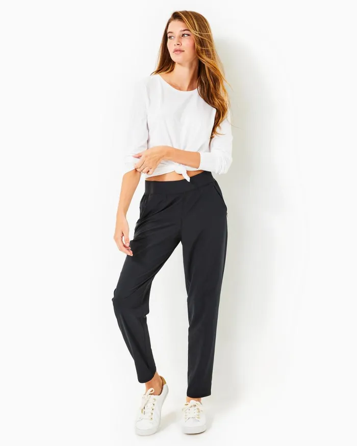 Lilly Pulitzer Upf 50 Luxletic 28034 Run Around Pant Onyx Women Bottoms