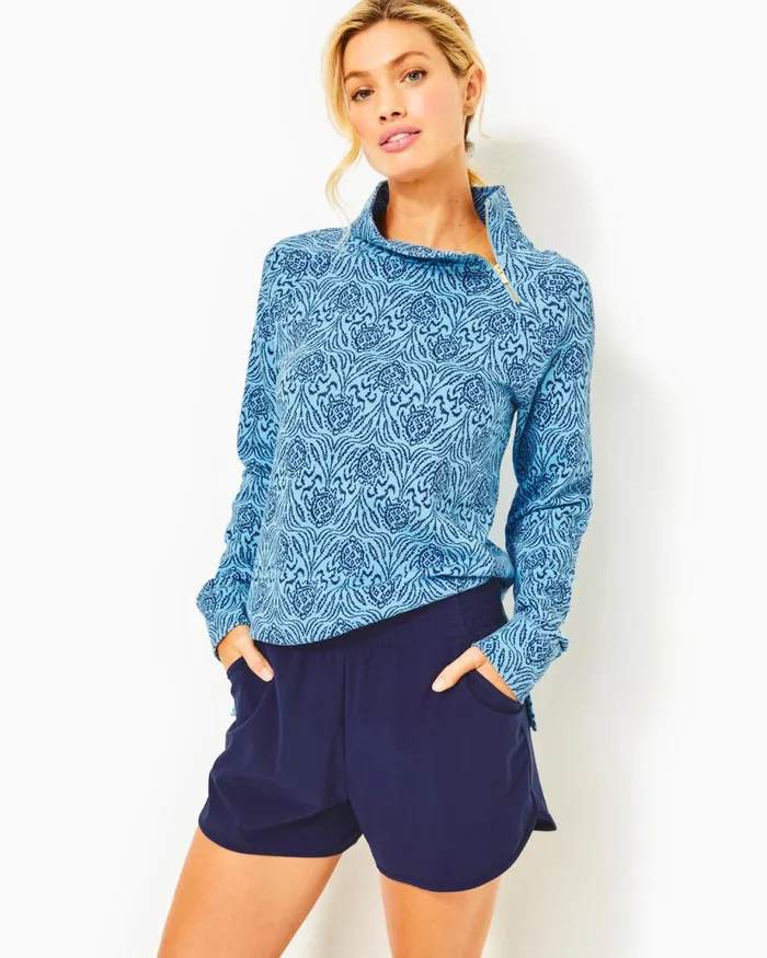 Lilly Pulitzer Upf 50 Luxletic 4034 Backcourt Short Low Tide Navy Women Bottoms