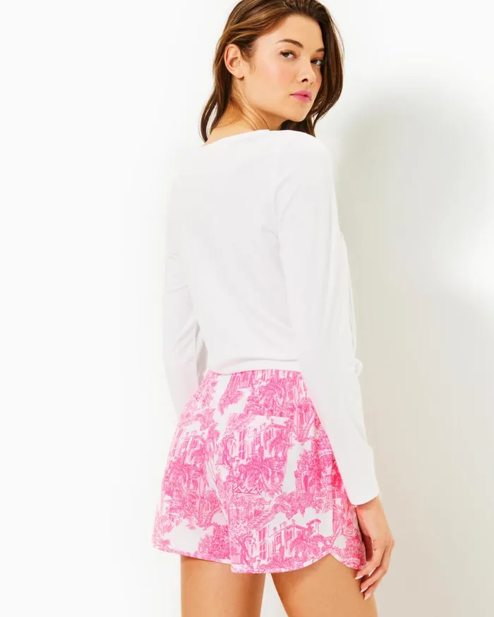 Lilly Pulitzer Upf 50 Luxletic 4034 Backcourt Short Resort White Pb Anniversary Toile Women Bottoms