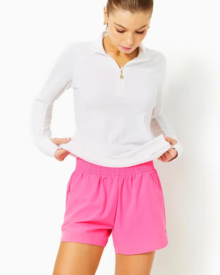 Lilly Pulitzer Upf 50 Luxletic 4034 Backcourt Short Roxie Pink Women Bottoms