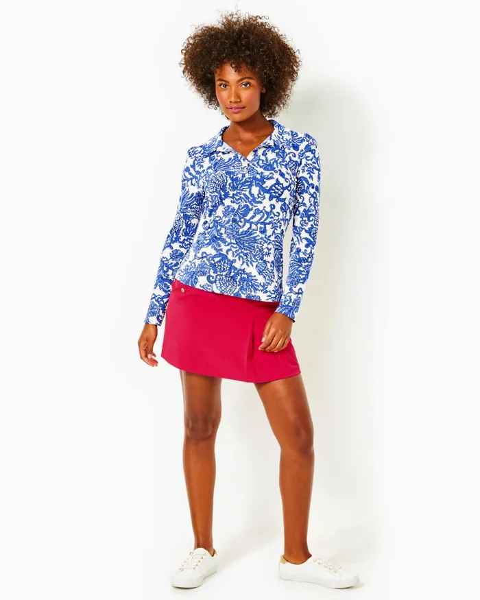 Lilly Pulitzer Upf 50 Luxletic Frida Polo Deeper Coconut Ride With Me Women Tops
