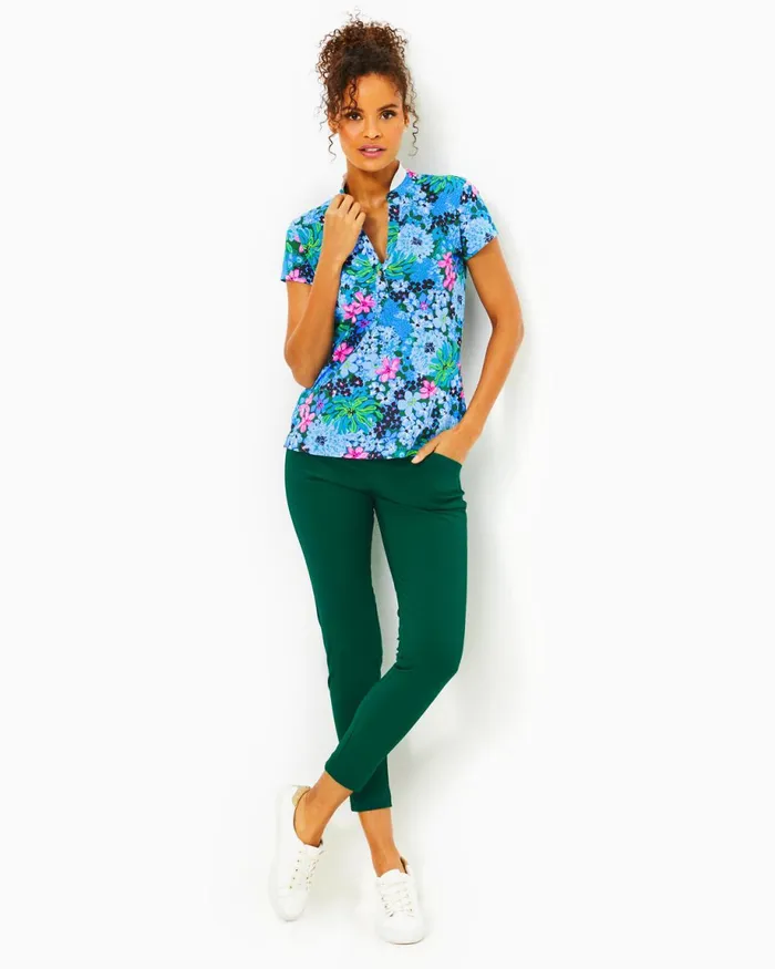 Lilly Pulitzer Upf 50 Luxletic Frida Polo Multi Soiree All Day Women Tops