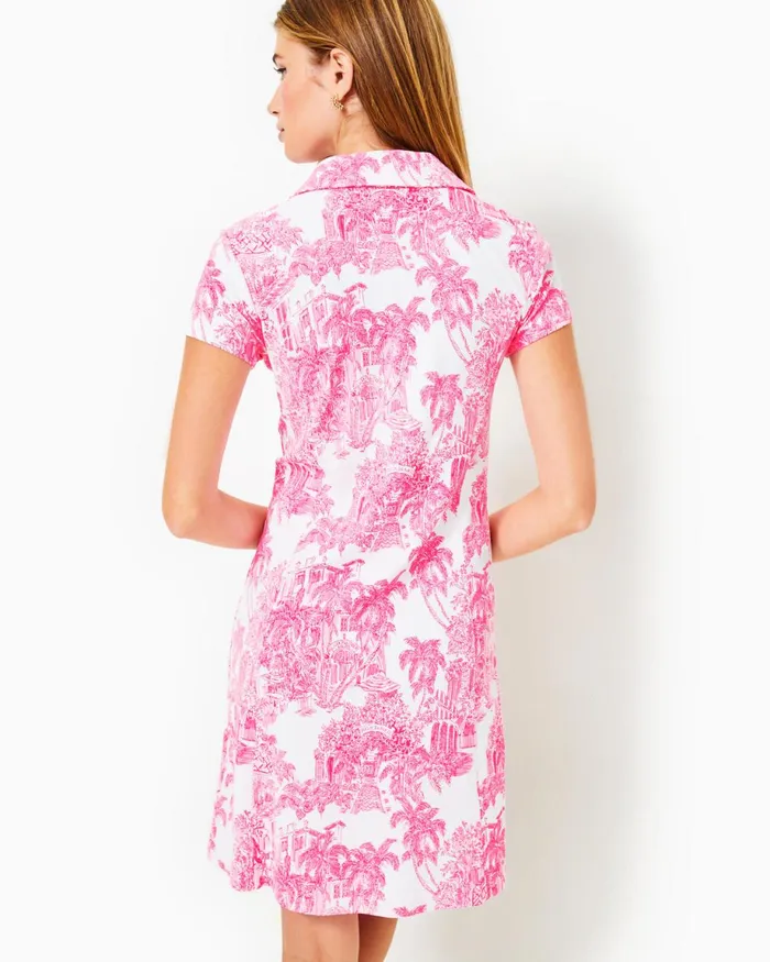 Lilly Pulitzer Upf 50 Luxletic Frida Scallop Polo Dress Resort White Pb Anniversary Toile Women Active Dresses