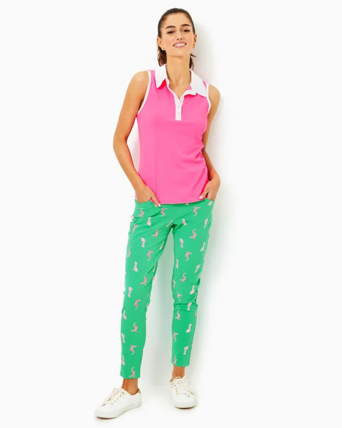 Lilly Pulitzer Upf 50 Luxletic Imara Polo Top Roxie Pink Women Tops