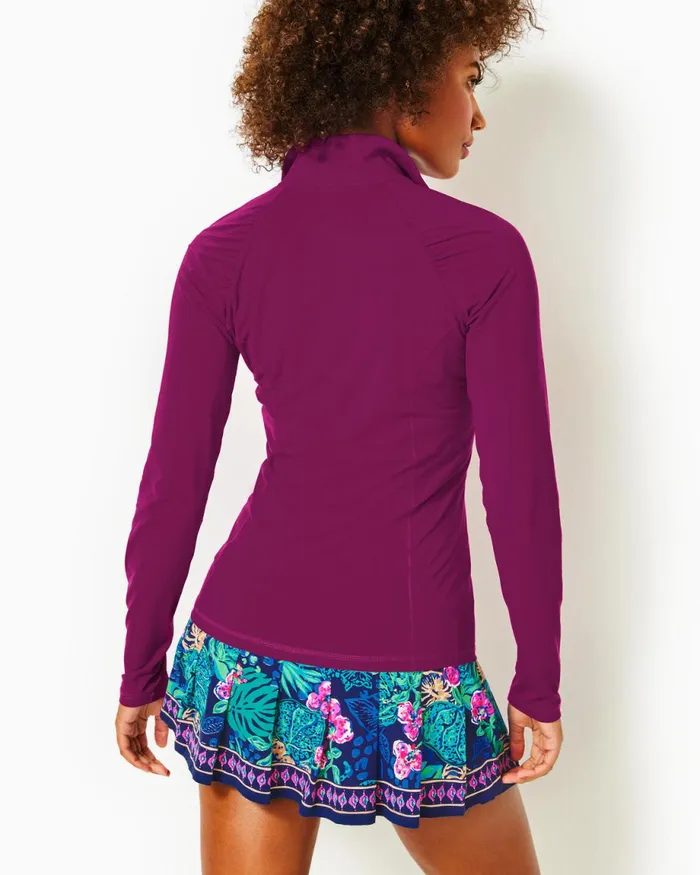 Lilly Pulitzer Upf 50 Luxletic Justine Pullover Mulberry Women Tops