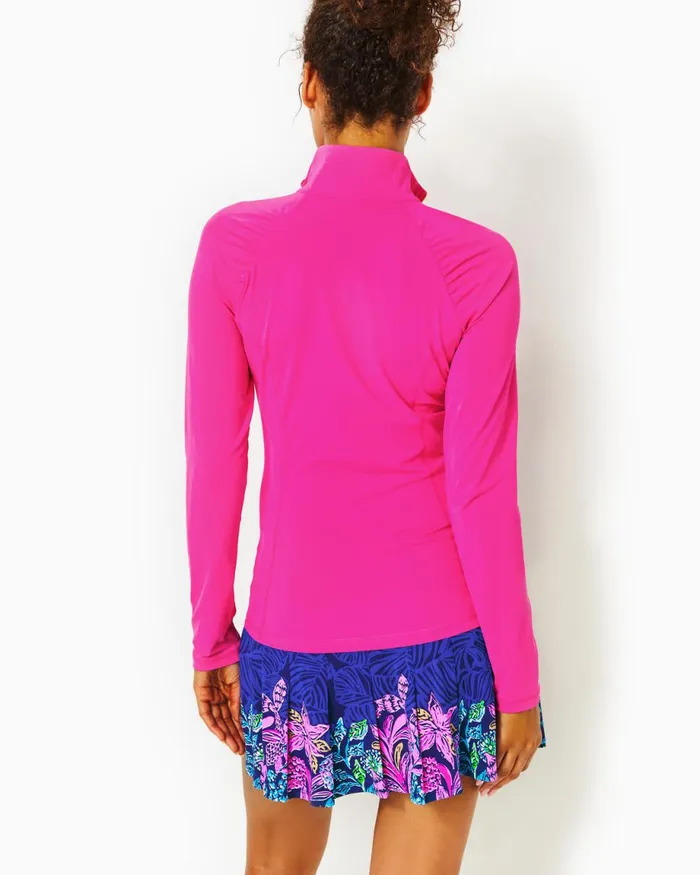 Lilly Pulitzer Upf 50 Luxletic Justine Pullover Pink Palms Women Tops