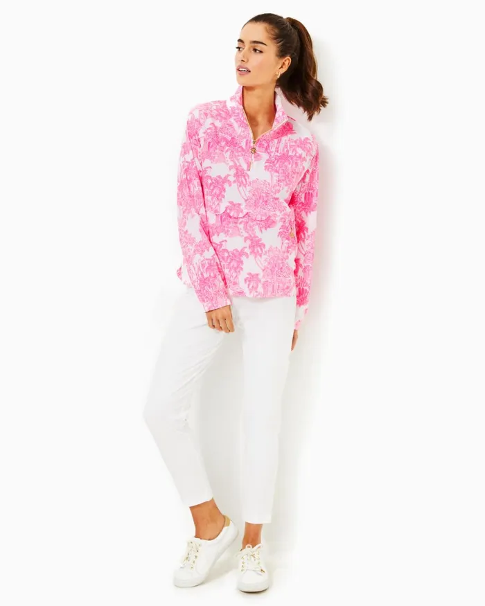 Lilly Pulitzer Upf 50 Luxletic Tulia Performance Jacket Resort White Pb Anniversary Toile Women Tops