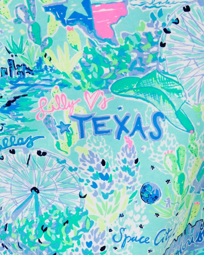 Lilly Pulitzer Upf 50 Skipper Popover Bayside Blue Lilly Loves Texas Women Tops