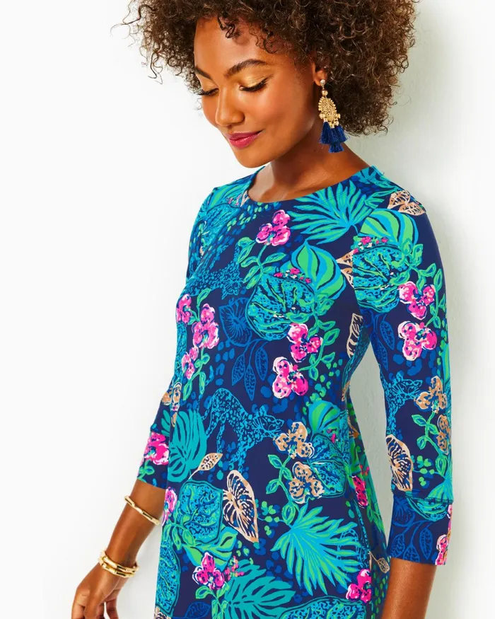 Lilly Pulitzer Upf 50 Solia Chillylilly Dress Low Tide Navy Life Of The Party Women Swing Dresses