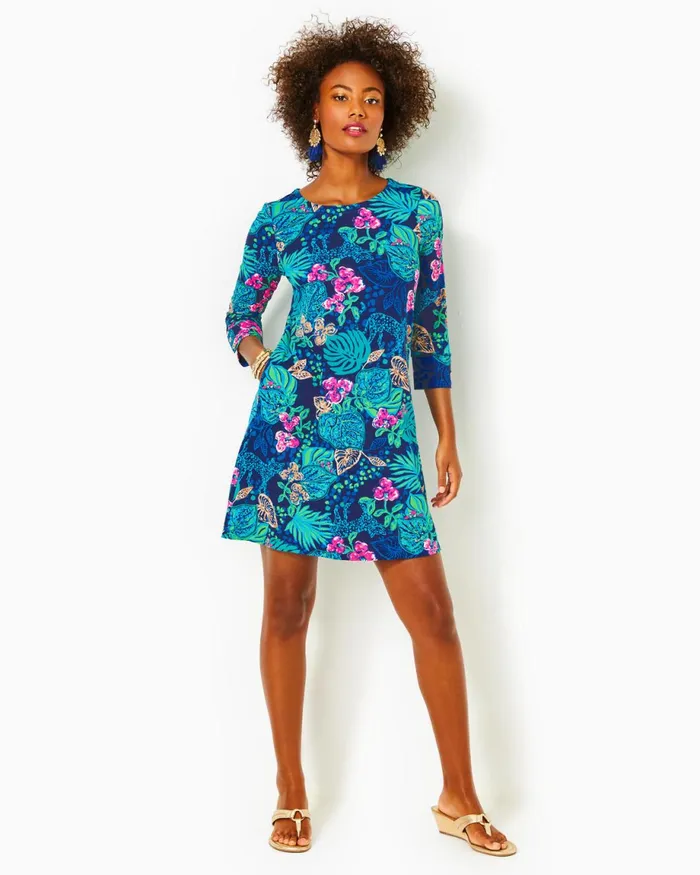 Lilly Pulitzer Upf 50 Solia Chillylilly Dress Low Tide Navy Life Of The Party Women Swing Dresses