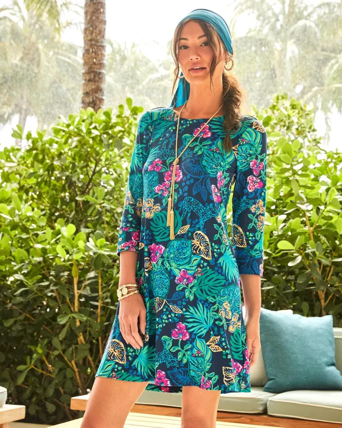 Lilly Pulitzer Upf 50 Solia Chillylilly Dress Low Tide Navy Life Of The Party Women Swing Dresses