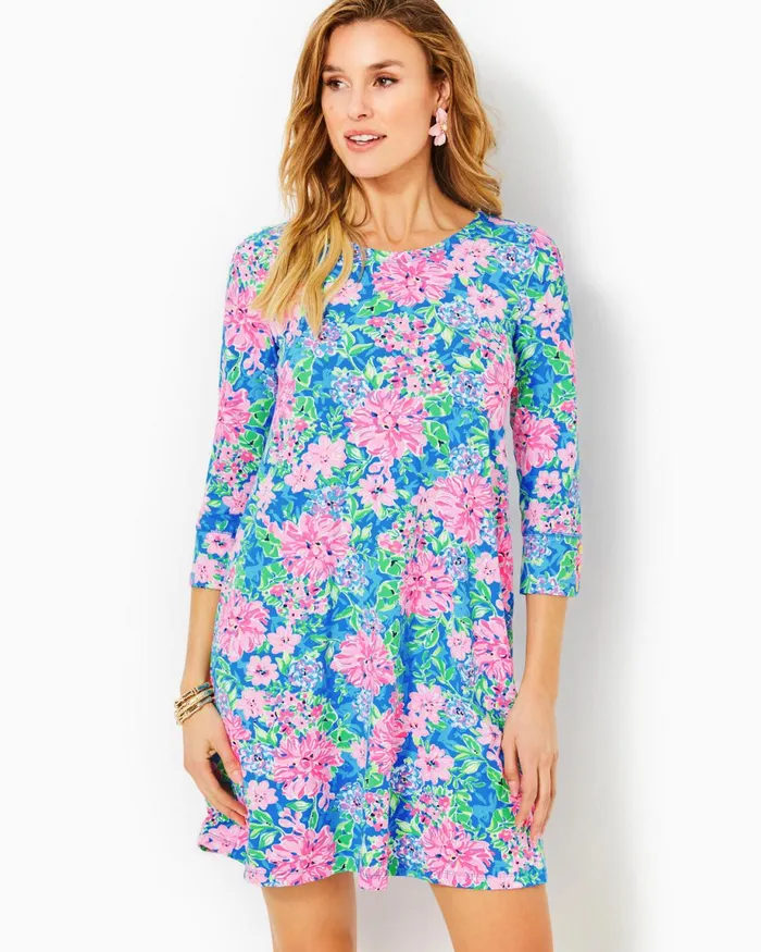 Lilly Pulitzer Upf 50 Solia Chillylilly Dress Multi Spring In Your Step Women Swing Dresses