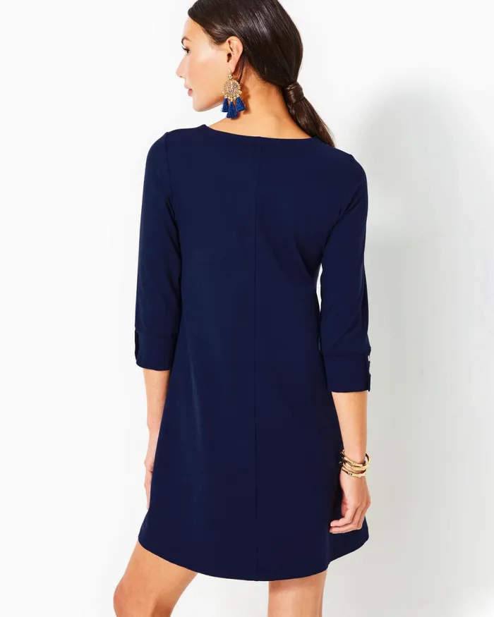 Lilly Pulitzer Upf 50 Solia Dress True Navy Women Swing Dresses