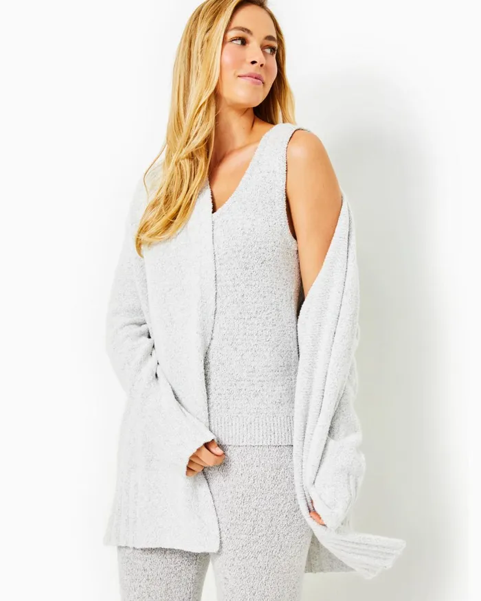 Lilly Pulitzer Zani Cardigan Heathered Lunar Grey Women Tops