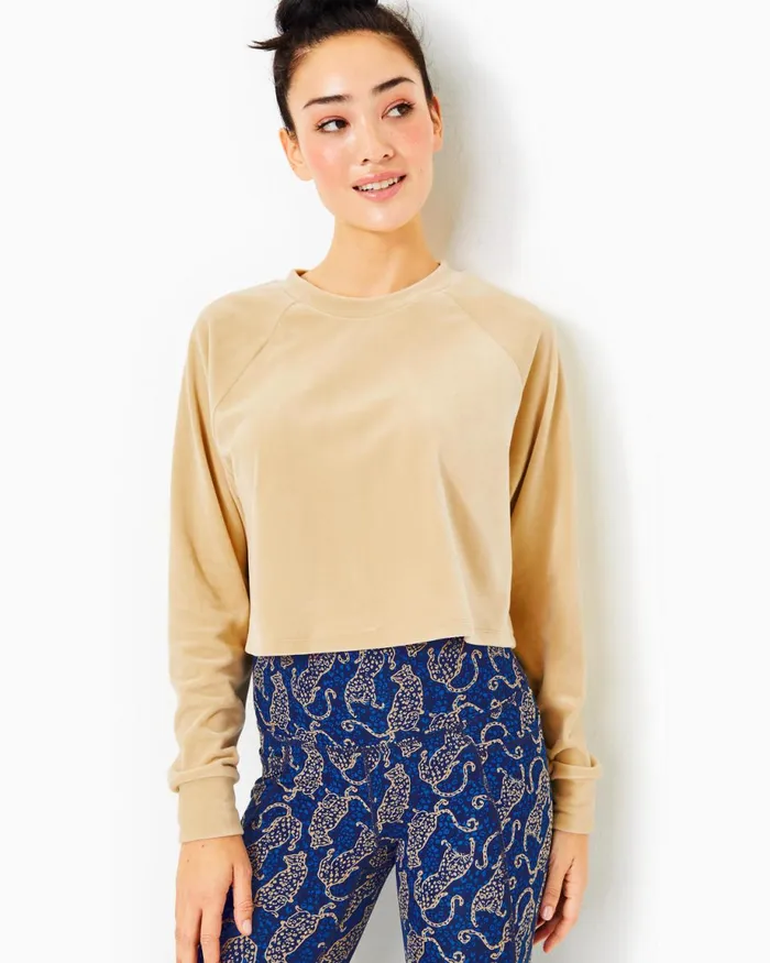 Lilly Pulitzer Zelek Crew Neck Pullover Sand Bar Women Tops