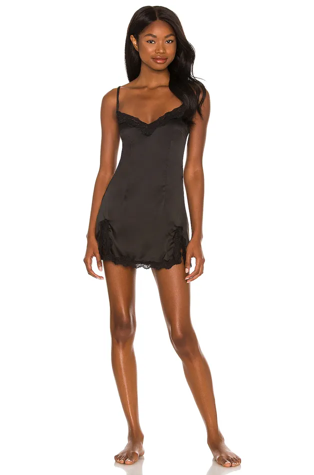 Lingerie and Sleepwear Women Lovers and Friends Cassandra Slip Black