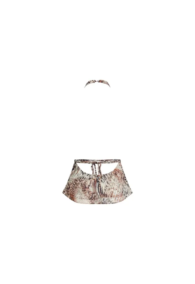 Lioness Fashion BANKS HALTER TOP Chocolate Animal Women Sets and Coords Lioness Fashion BANKS HALTER TOP Chocolate Animal Women Sets and Coords