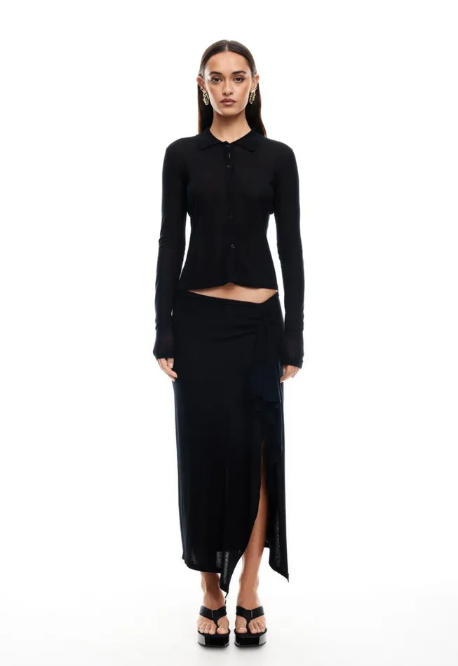 Lioness Fashion BANKS LONG SLEEVE TOP Onyx Women Sets and Coords