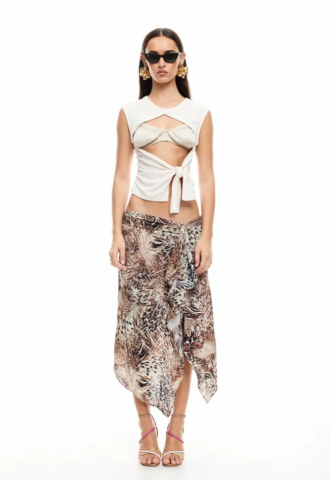 Lioness Fashion BANKS MIDI SKIRT Chocolate Animal Women Skirts Lioness Fashion BANKS MIDI SKIRT Chocolate Animal Women Skirts