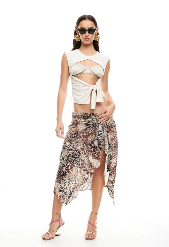 Lioness Fashion BANKS MIDI SKIRT Chocolate Animal Women Skirts Lioness Fashion BANKS MIDI SKIRT Chocolate Animal Women Skirts