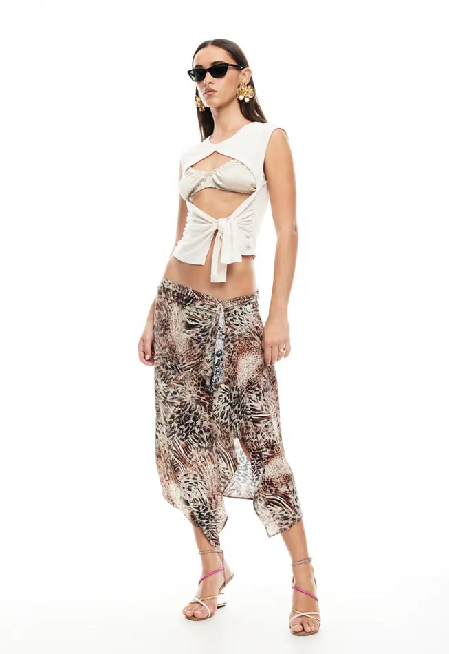 Lioness Fashion BANKS MIDI SKIRT Chocolate Animal Women Skirts Lioness Fashion BANKS MIDI SKIRT Chocolate Animal Women Skirts