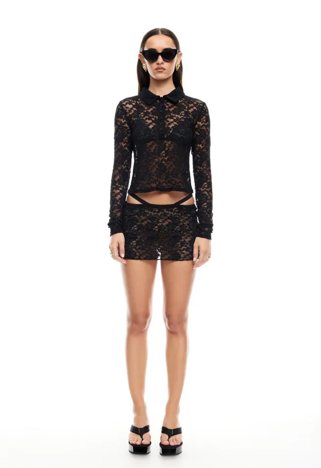 Lioness Fashion BLACK SWAN LACE MINI Onyx Women Skirts Lioness Fashion BLACK SWAN LACE MINI Onyx Women Skirts