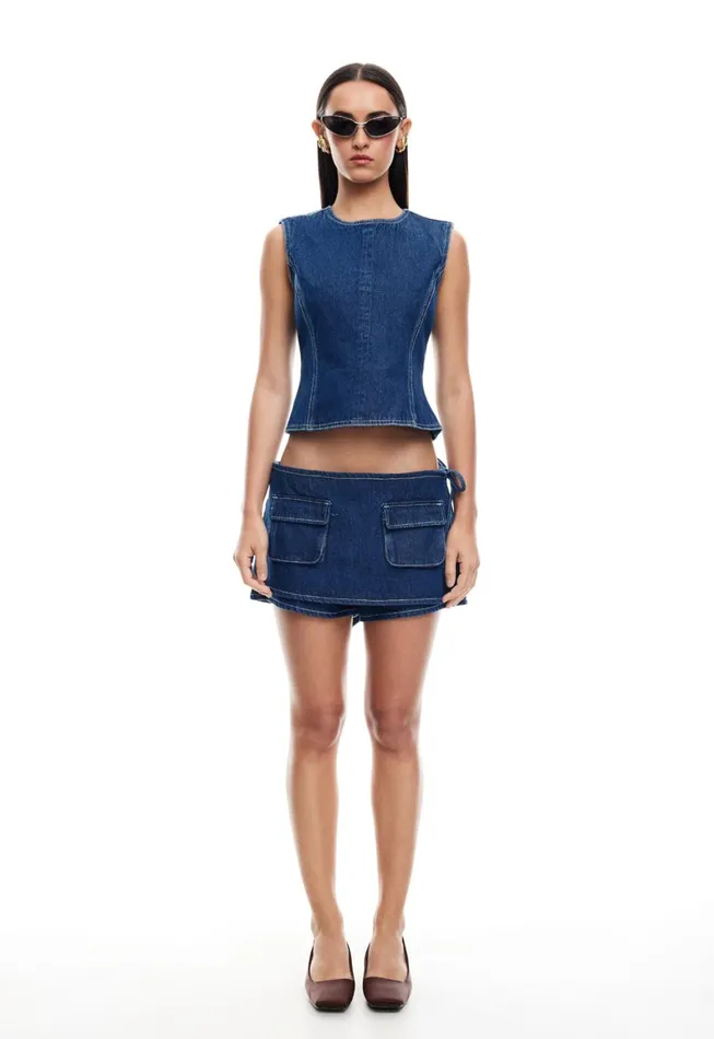 Lioness Fashion COUNTRYSIDE SKORT Blue Denim Women Denim