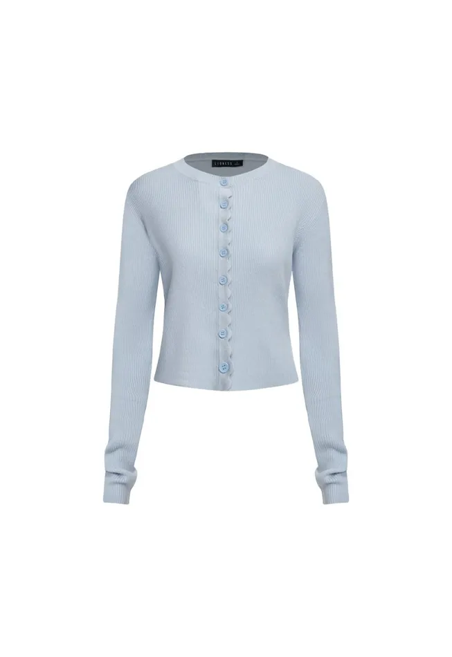 Lioness Fashion DOLLHOUSE KNIT TOP Soft Blue Women Sets and Coords Lioness Fashion DOLLHOUSE KNIT TOP Soft Blue Women Sets and Coords